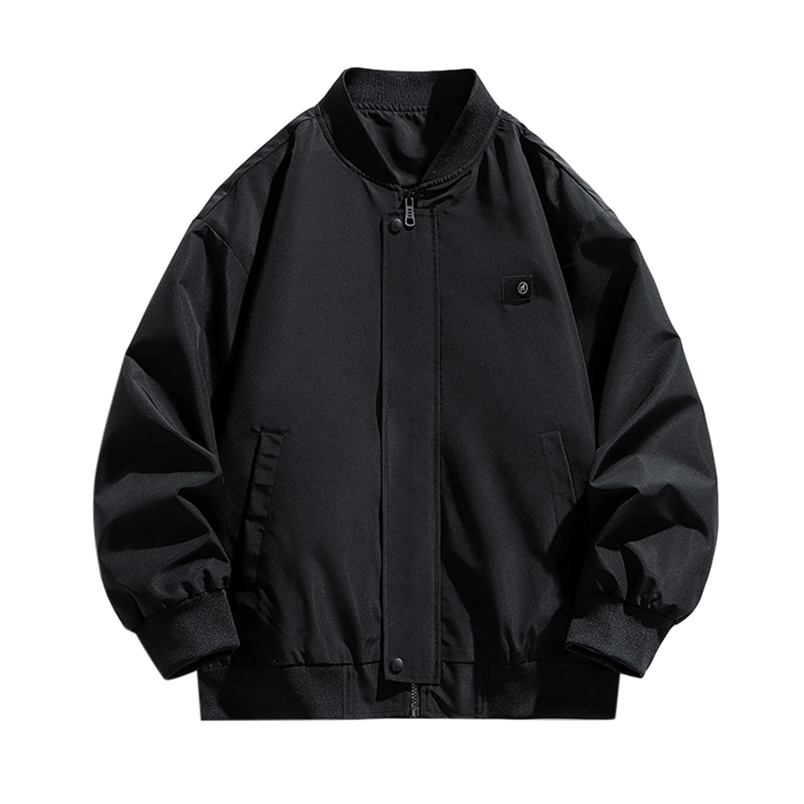 GenericMens Flight Bomber Jacket Lightweight Zip Up Varsity Jacket Long Sleeve Fashion Windbreaker Coat Base Ball Jackets