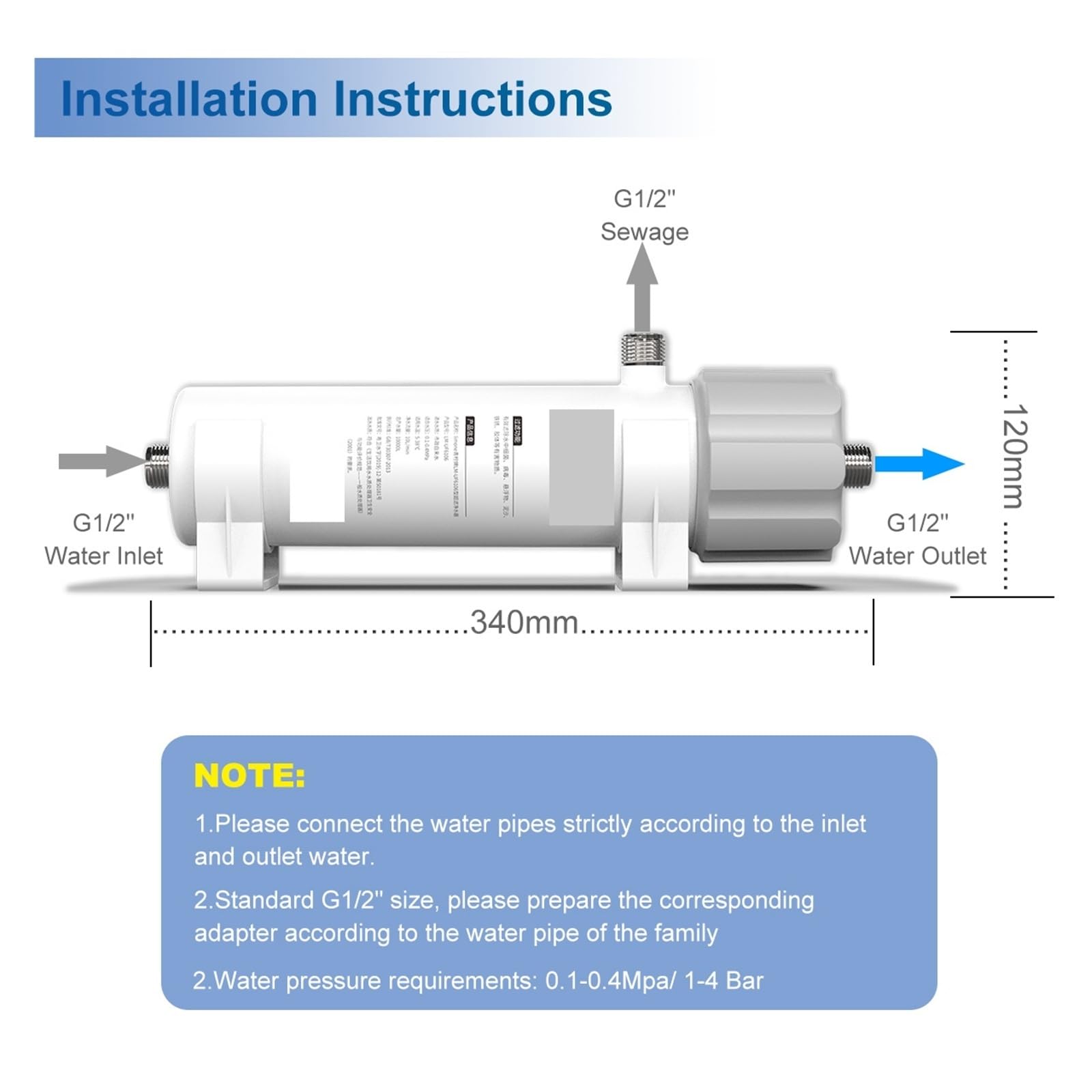 0,01 μm PVDF-Ultrafiltrations-Wasserfiltersystem, waschbare -Membran, Trinkwasserreinigungssystem den Heimgebrauch