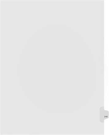 Letter Size Individually Numbered 1/25th Cut Side Tab Index Dividers, 25 Sheets per Pack, White, Number 248 98248