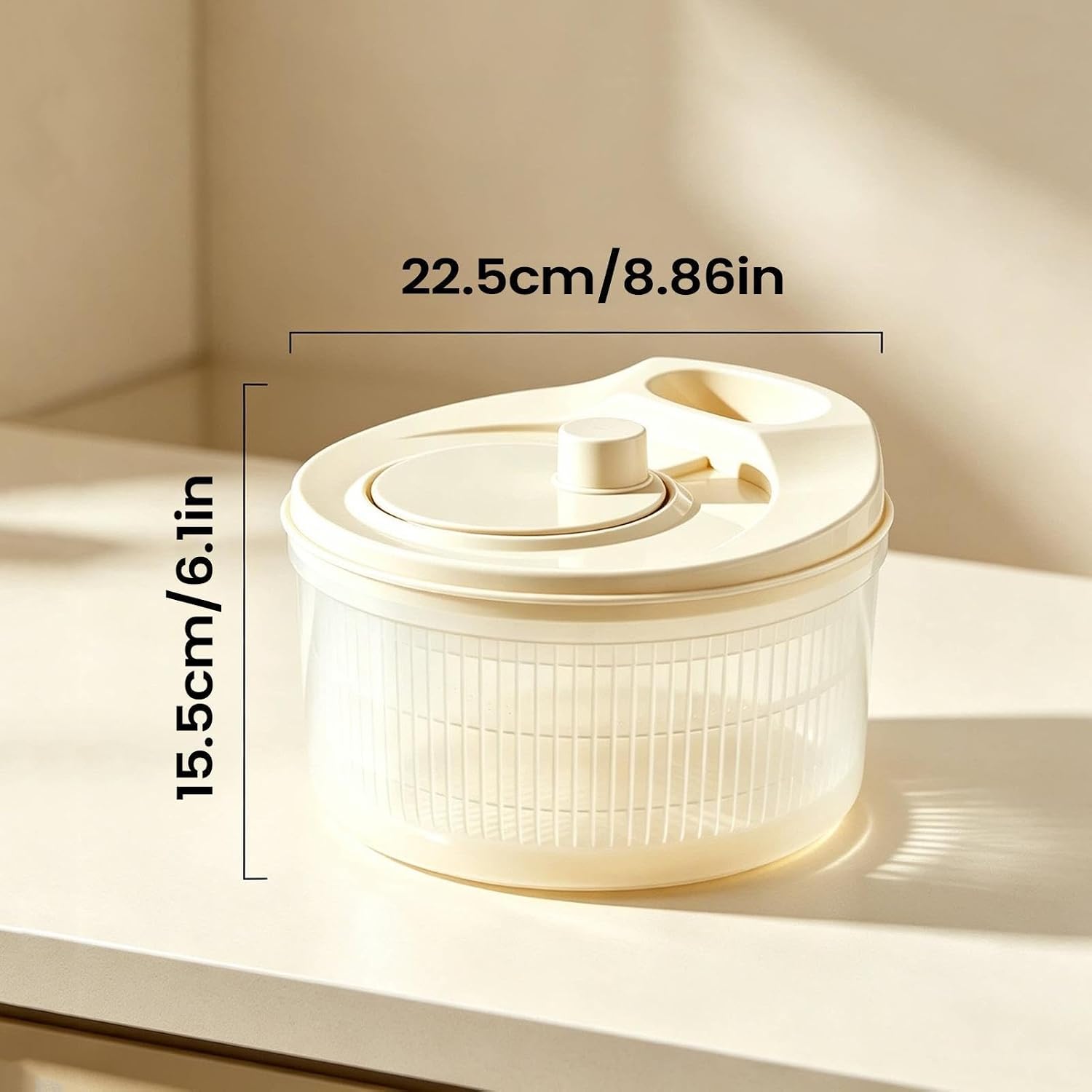 Small Salad Spinner 3.6L Salad Manual Cleaning Bowl with Drainage Spout