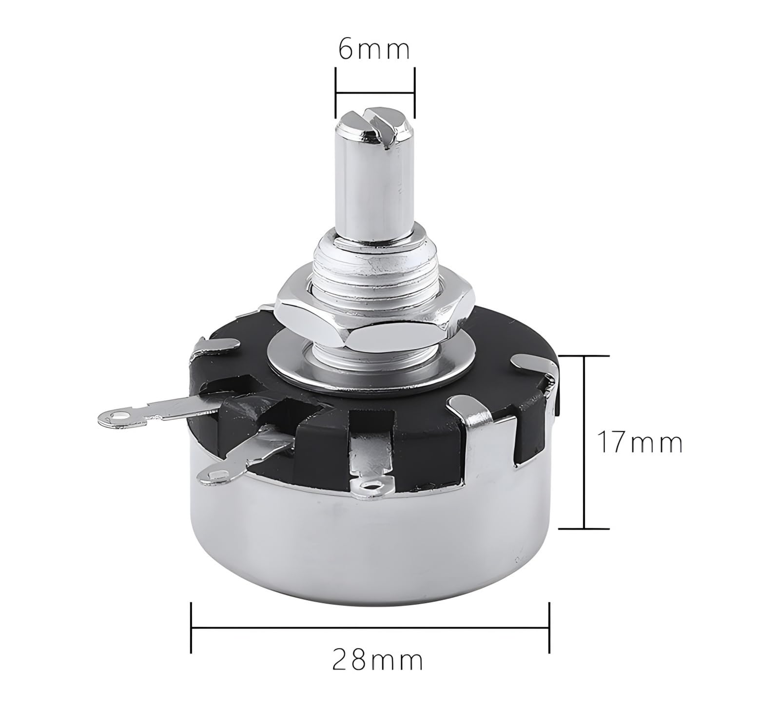 potenziometro a filo avvolto, Potenziometro rotativo a filo avvolto WX110 5K - Resistenza da 27Ω a 10KΩ, tolleranza ±10%
