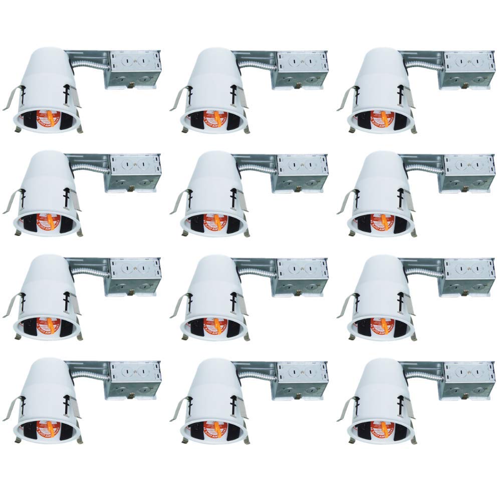 Four-Bros LightingRM4/LED 4" inch Remodel Can Air Tight IC Housing LED Recessed Lighting-UL Listed and Title 24 Certified, TP24… (Pack of 12)
