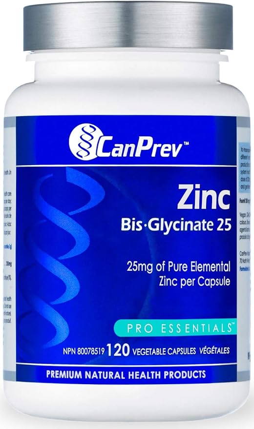 CanPrev Zinc BisGlycinate 25mg of Pure Elemental Zinc per Capsule