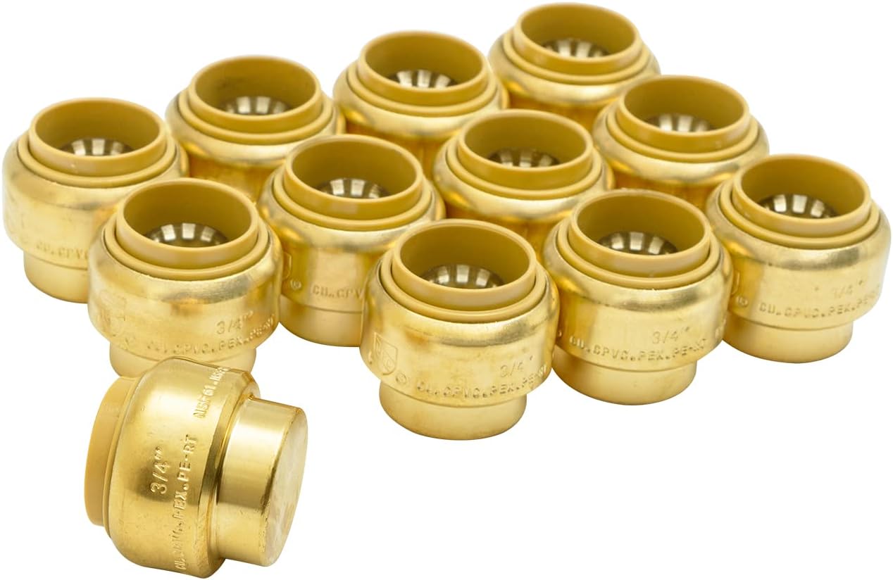 SUNGATOR 12Pack Push Fit End Cap, 3/4Inch PushtoConnect, Lead Free