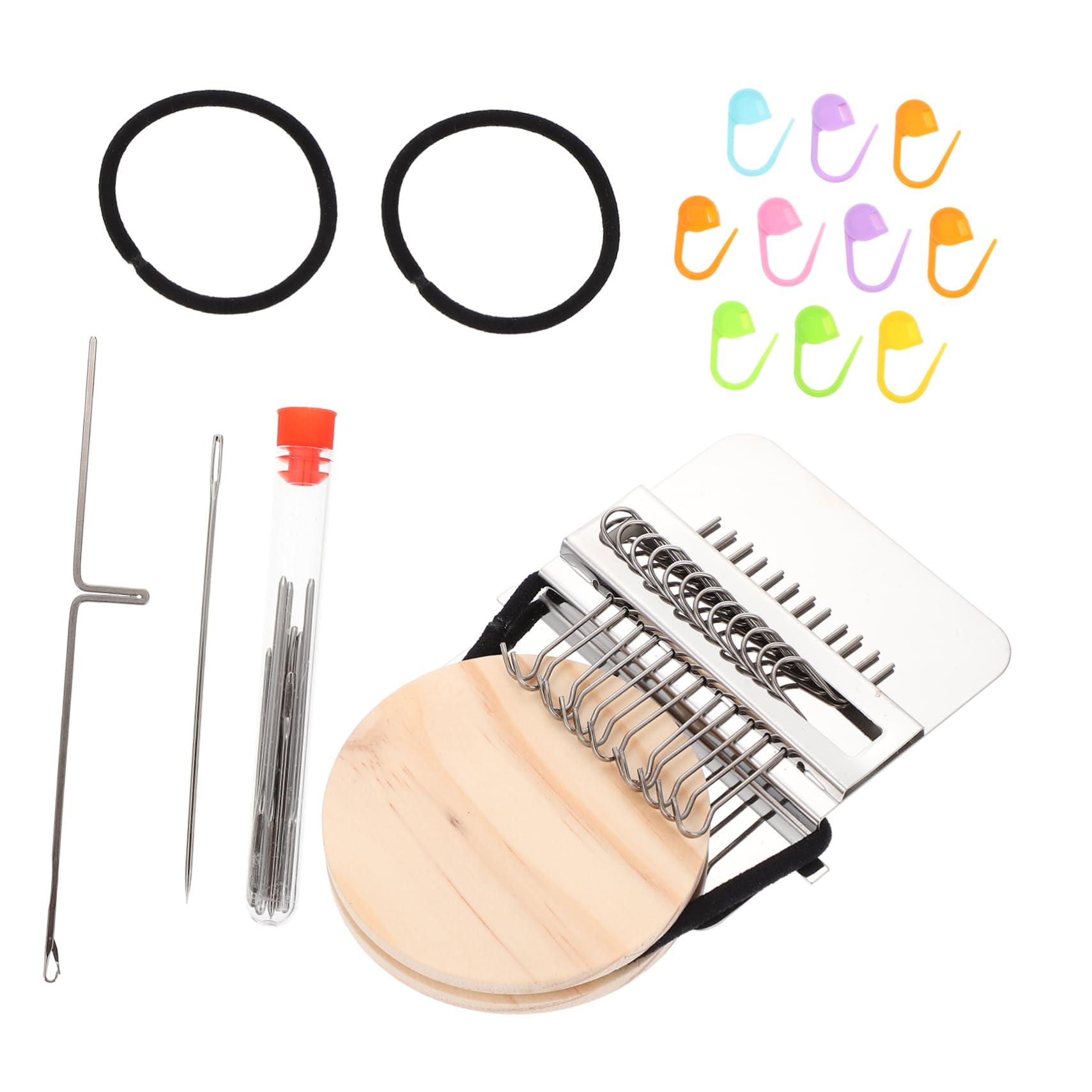 HOMSFOU 1Set DIY Wooden Loom Weaving Tool Compact Hand Knitting Loom for Clothes Repair Tapestry Crafts and Accessories for Sweaters Scarves and Wall Hangings