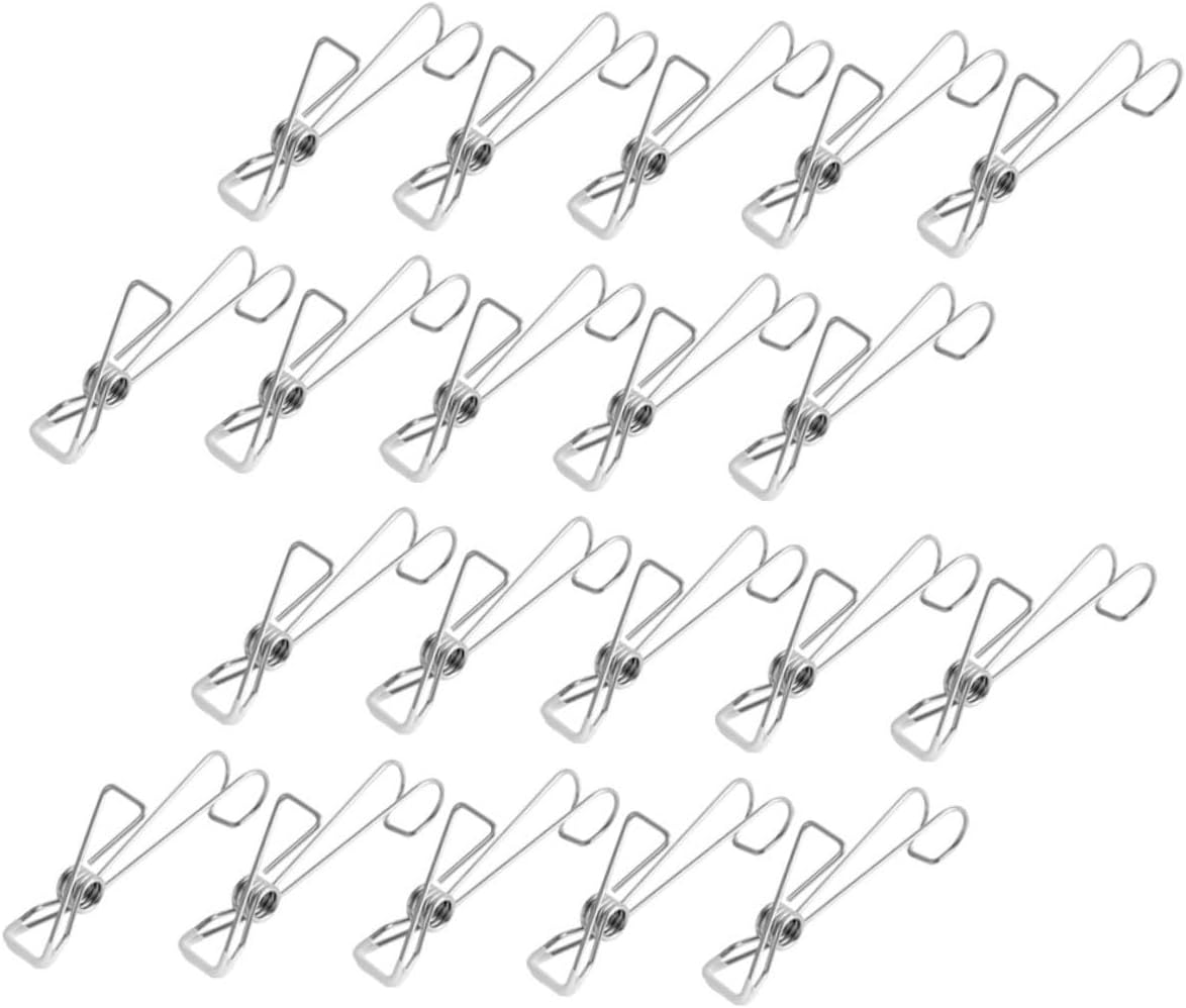 Clothes Pegs for Washing Line 25pcs Stainless Steel Clip Clothesline Clips Stainless Steel Clothes Metal Clothes