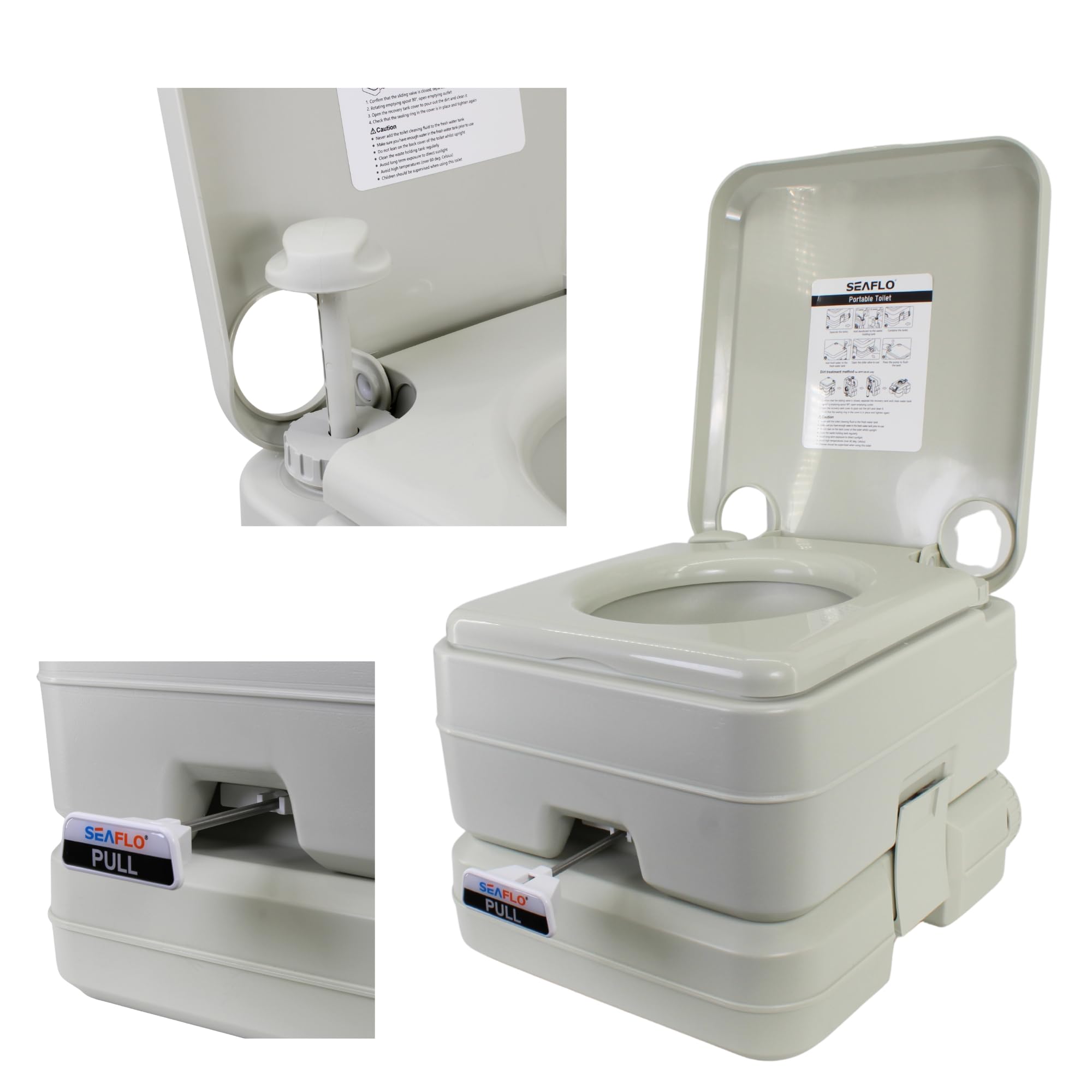SEAFLO Inodoro portátil para marina, RV, camping y barco (2.6 galones)