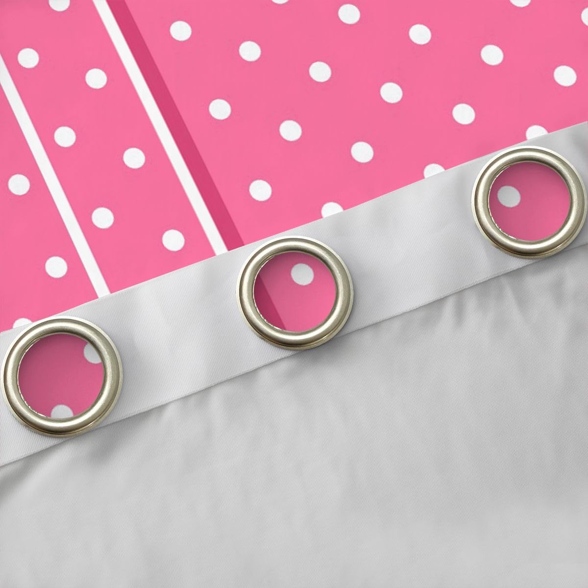 Feelyou Polka dots Curtains for Bedroom Living Room Personalized Initial I Blackout Shades Hot Pink White Room Darkening Curtain Window Treatments, 2 Panels 38 x 45 Inch Decor image 5