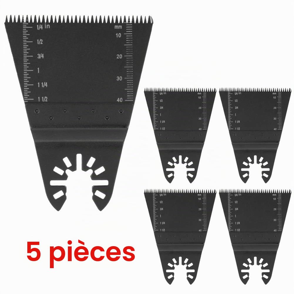 Artillery Lame de Scie Oscillante, 5pcs 65mm Outil Multifonction Accessoires Kit pour Plastique, Bois, Métal, Universelle Fein Multimaster, Dremel, Bosch, Makita, Dewalt