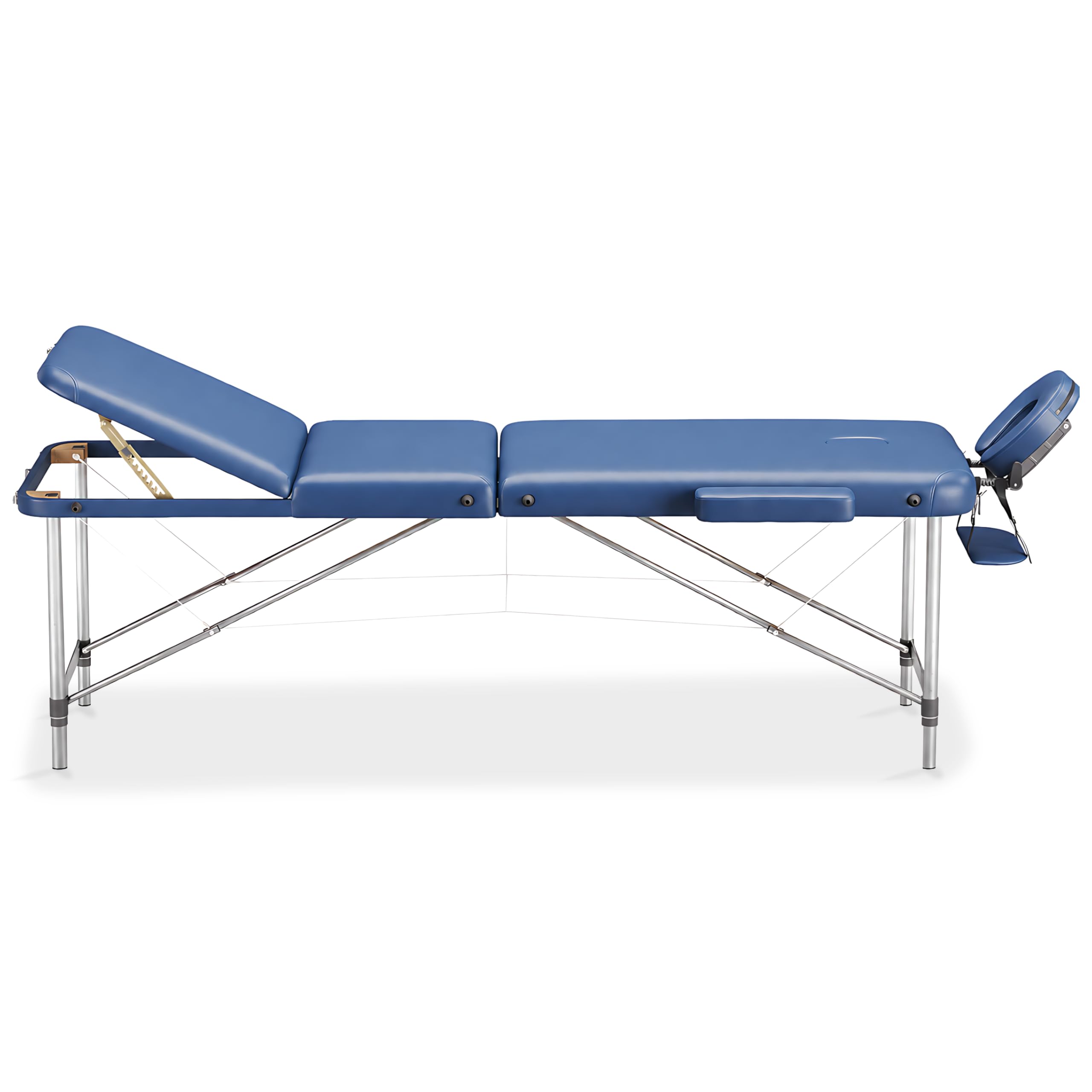 BELTOM® Camilla de Masaje 3 Zonas Aluminio portatil Mesa Cama Banco Plegable masajista - Azul