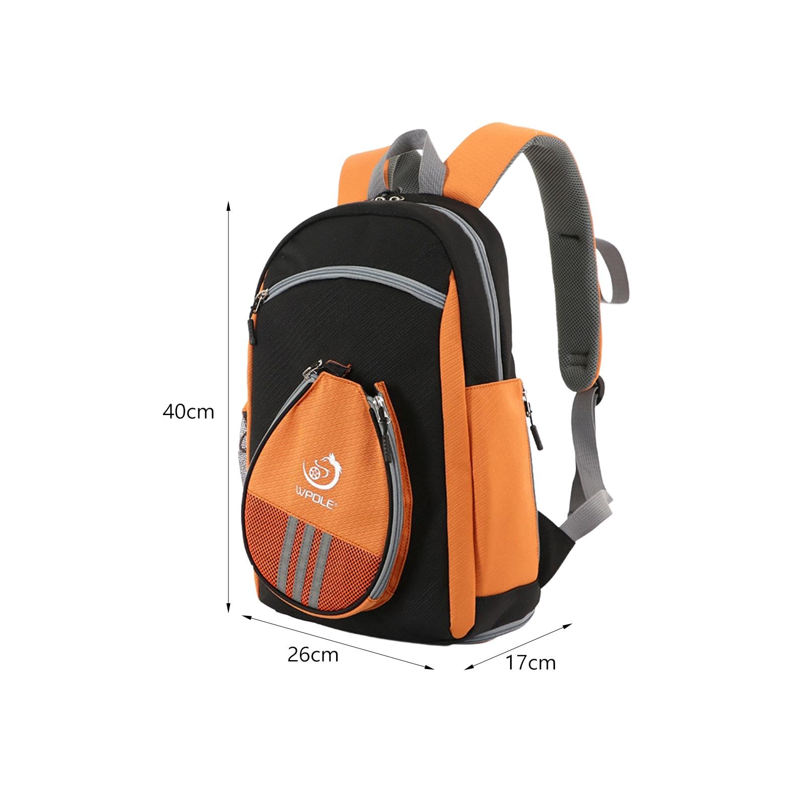 Borsa per racchetta da ping pong con tracolla regolabile zaino sportivo per adulti nero 26x17x40cm