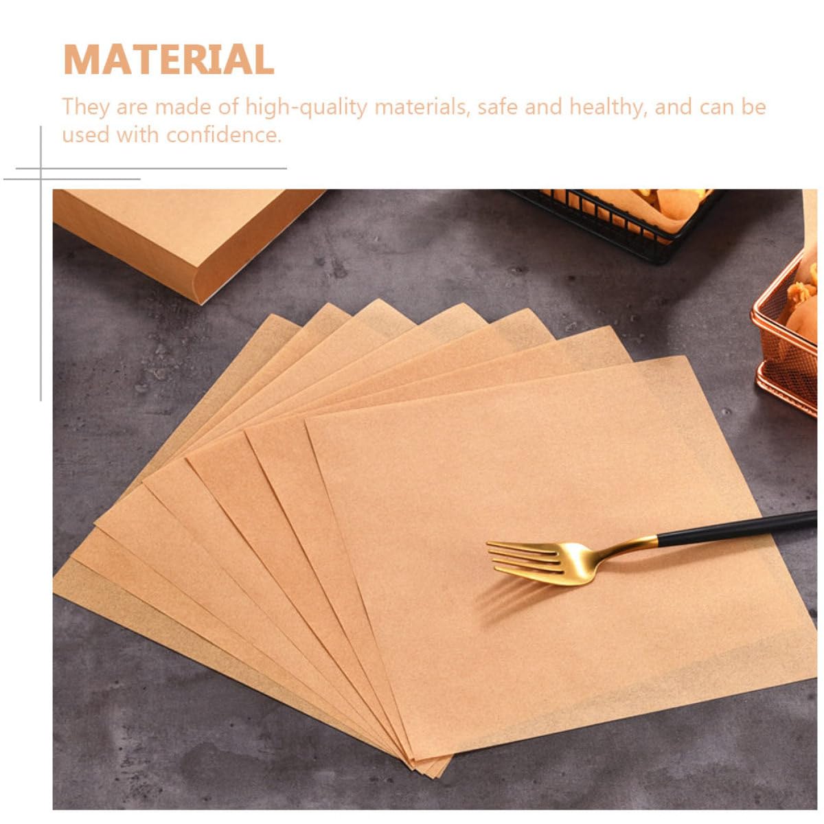 SUPVOX Papel para Hornear Antiadherente 20x20 Cm 500 Hojas Papel Antigrasa 40g Resistente al Calor Comida Frita Snacks Hamburguesas Adecuado para Cocina Fiestas