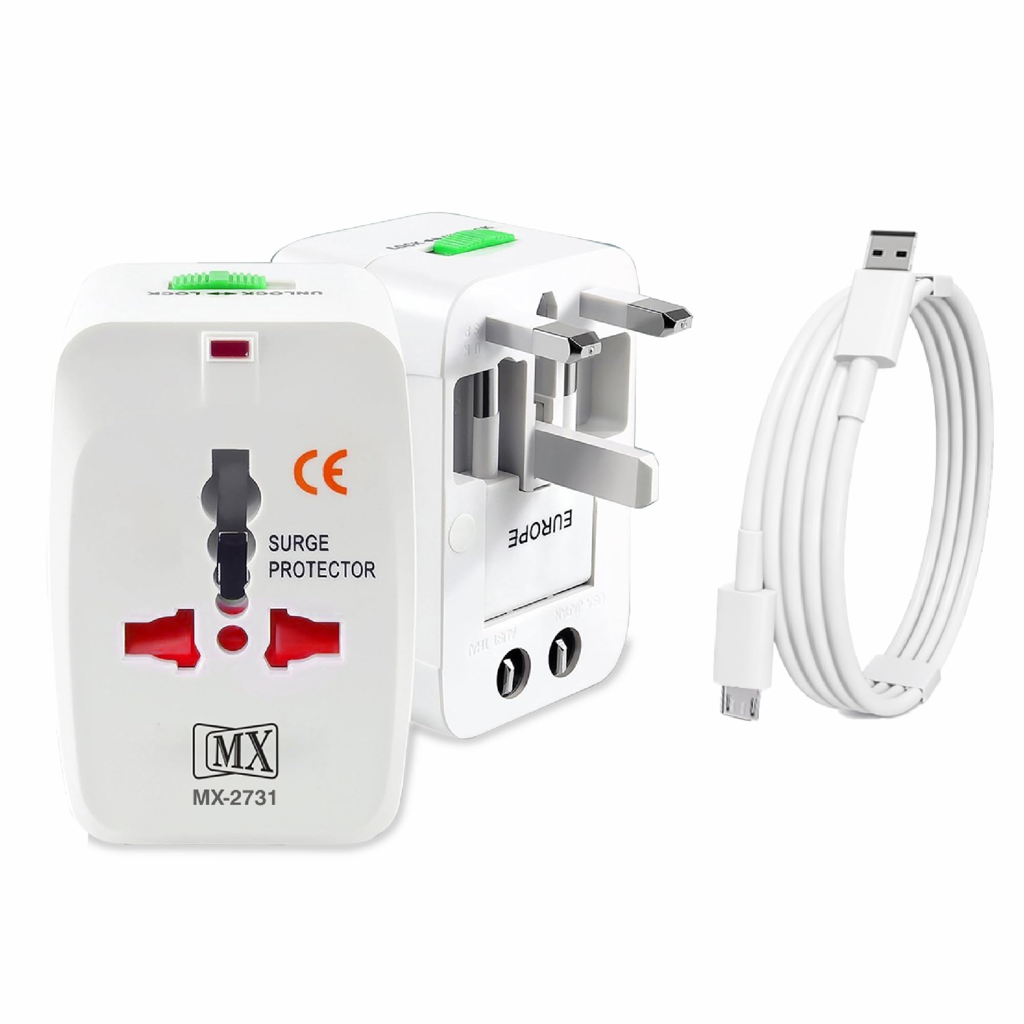 MX Universal Travel Adapter with USB-A 2.0 / Micro-USB Cable All-in-One Worldwide Plug, LED Indicator, Compact Multi-Socket Design Compatible with USA/UK/EU/China/Japan-image-41