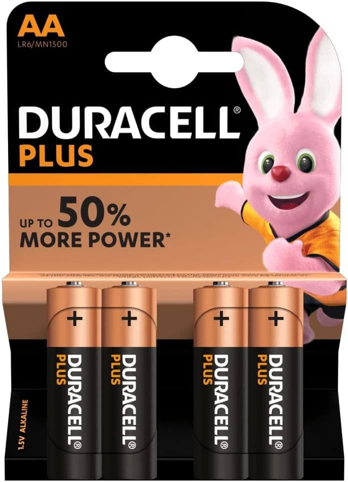Plus Power Type AA Alkaline Batteries, Pack of 4