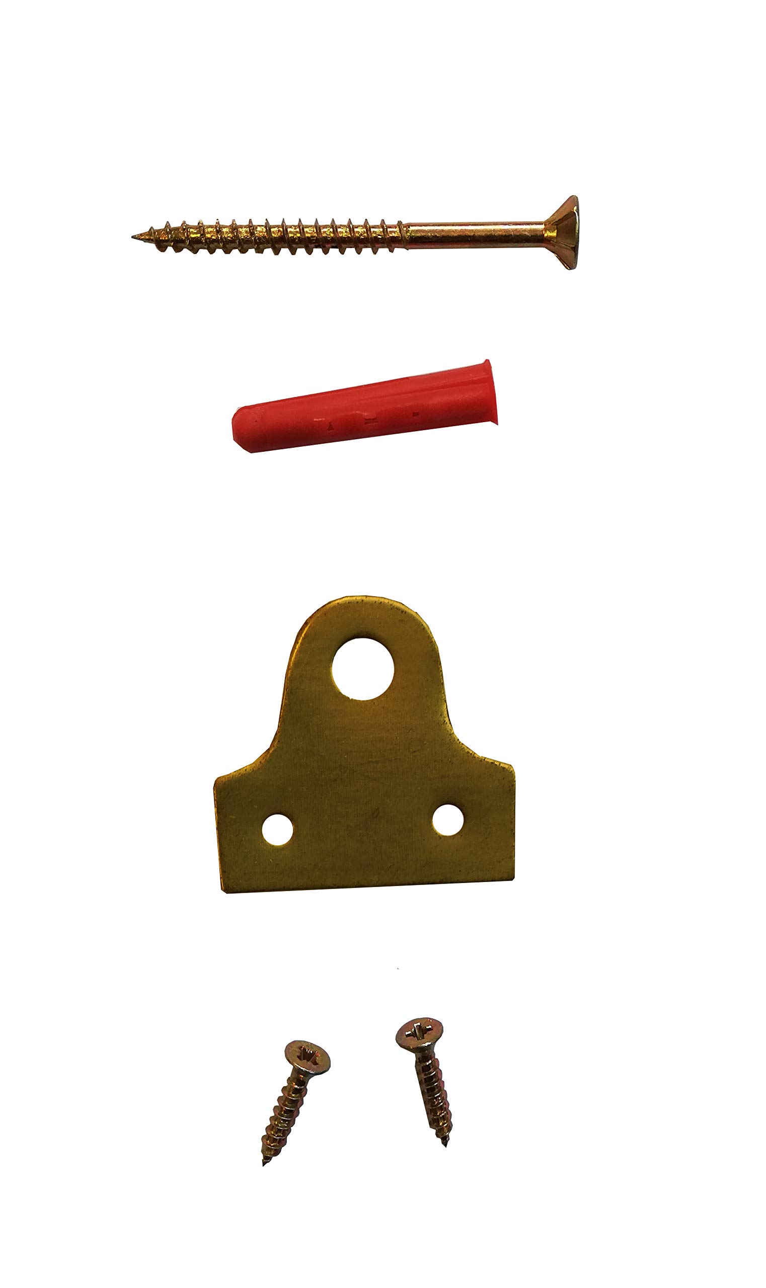 Picturehangingdirect.co.uk Gold Picture Hanging Frame Mirror Plate Brass Beech Bracket Screw In Photo Mirror (Pack Of 12)