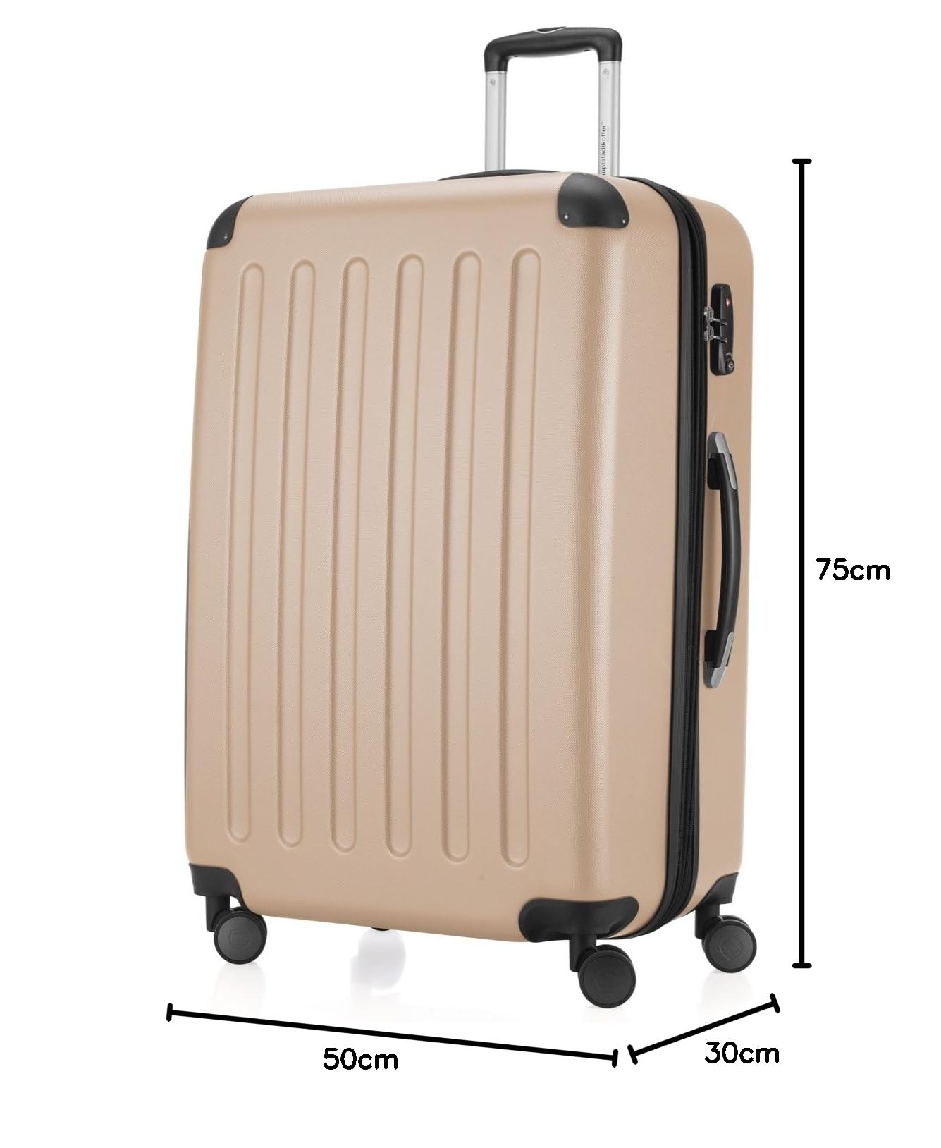 Hauptstadtkoffer - SPREE - Set di 3 valigie, Valigie rigide, Trolley con 4 doppie ruote, Bagaglio da viaggio opaco, Set da viaggio, TSA, (S, M e L), Champagne