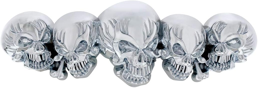 United Pacific Chrome Skull Accent,Metallic,50112