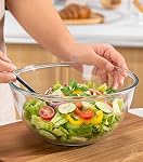 Large 6 QT Glass Mixing Bowl with Lid | Sourdough Bread Proofing, Bread Making