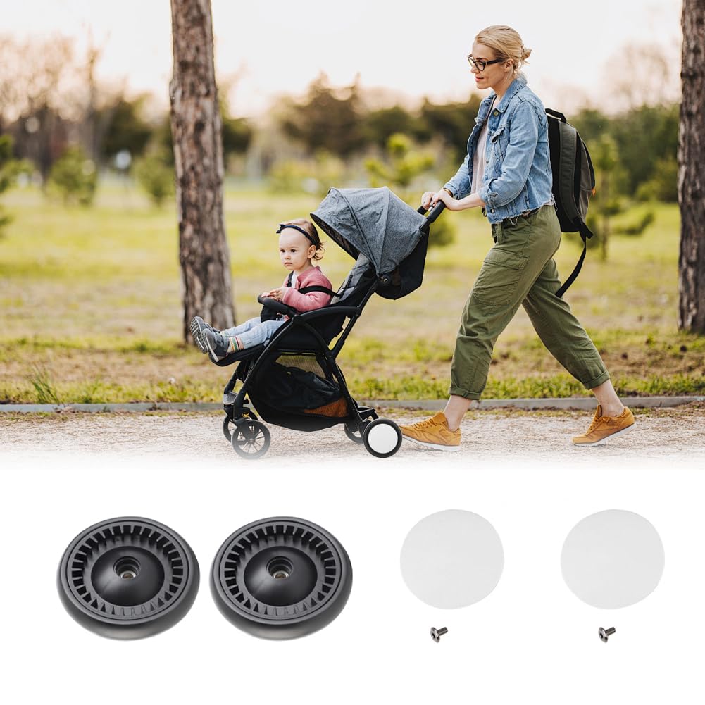 Joyzan Ruota del Passeggino, Rotazione 360 Gradi Passeggini Ruote Posteriore Gomma Accessori Sostituzione Posteriori Universali Sostituibili Carrozzina Ricambio Per Bambini Con Attrezzi