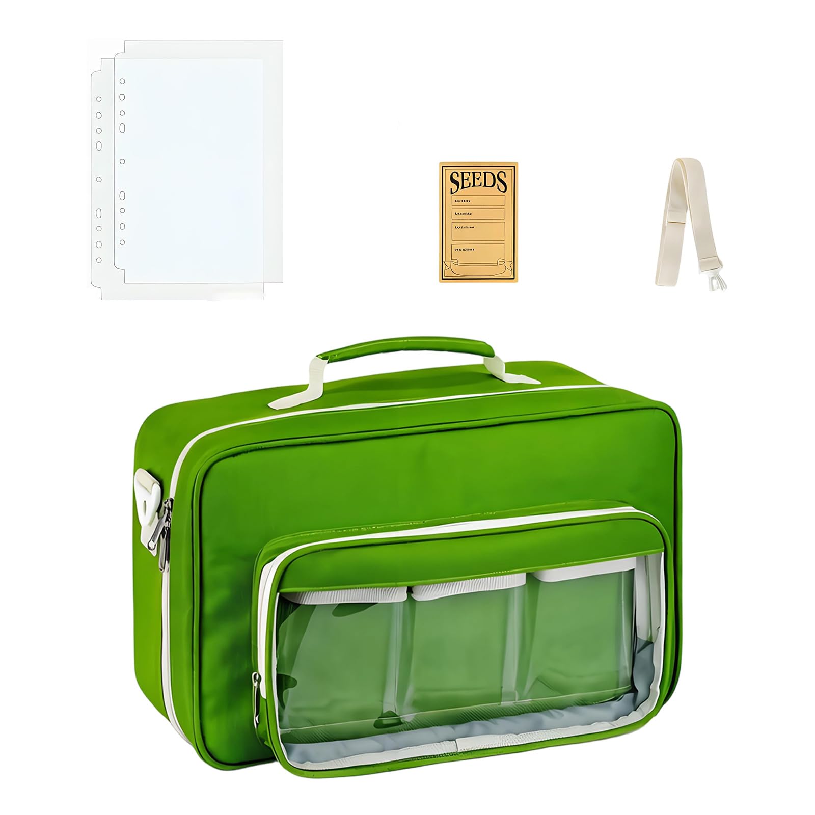 Buxuaaaa Multicolor Compact Grains Binder Featuring Zippered Compartment Adjustable Strap Gardening Use Gardening Accessory Set