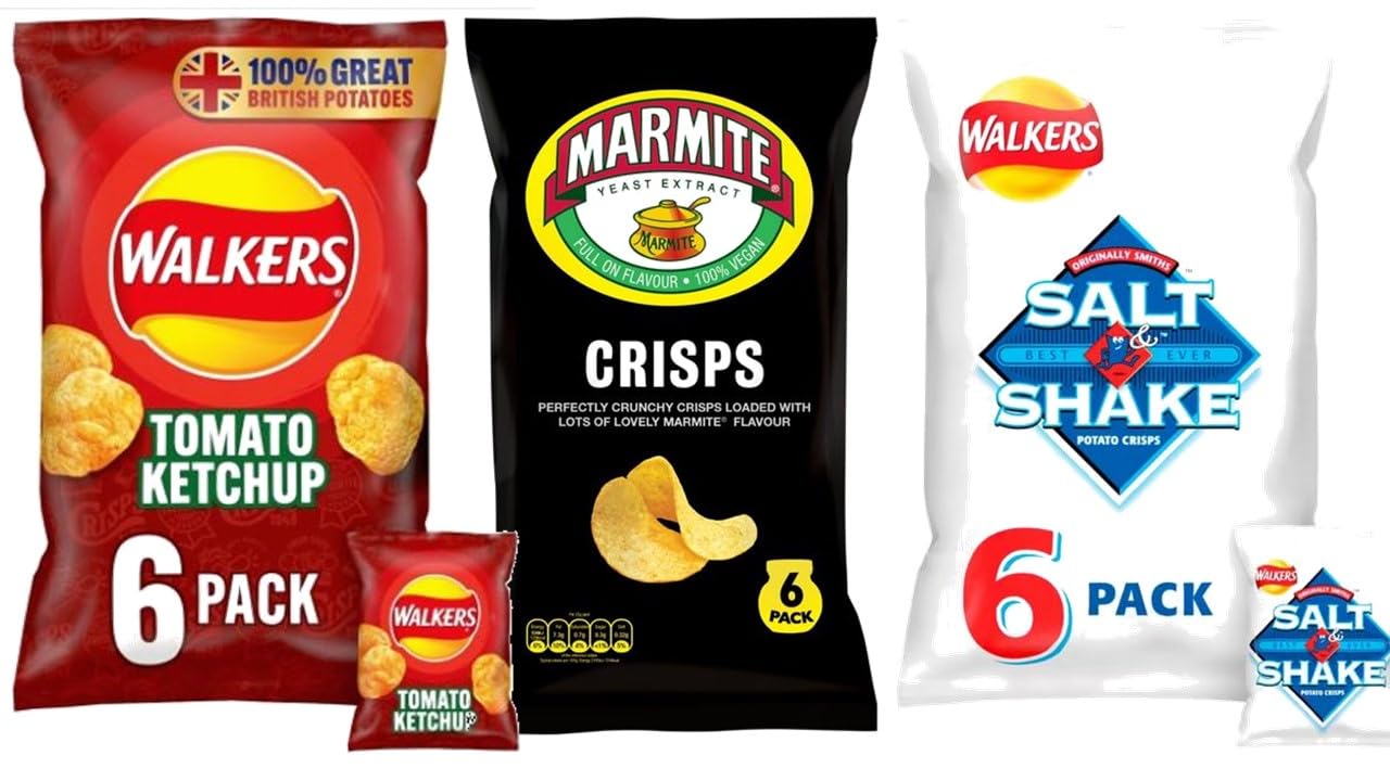 Variety Pack This multipack contains three distinct flavours - Tomato Ketchup, and Salt & Shake crisps. 444g