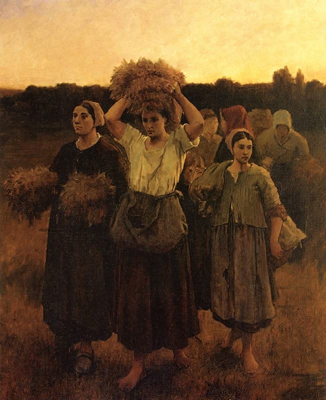 Tableau Jules Breton Il Richiamo Delle Spigolatrici, impression toile pour grand mur vide