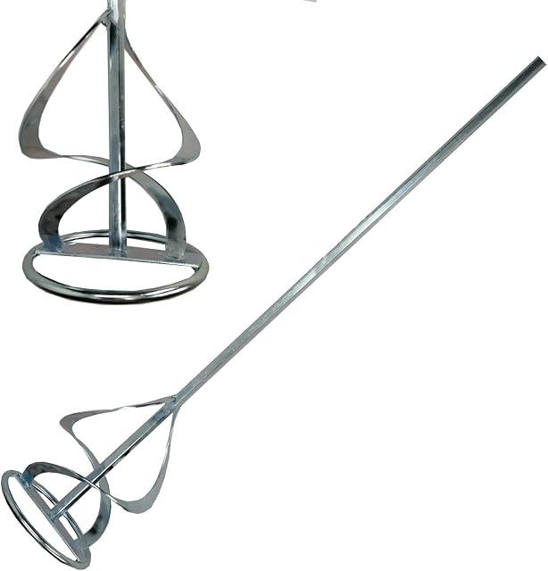 Paddle Mixer for Plaster Multi Mixer Used with Drill to Mix Motar, Plaster, Render Whisk, Paint Whisk, Cement, Concrete, Jointing Compound Mixer 100mm x 600mm