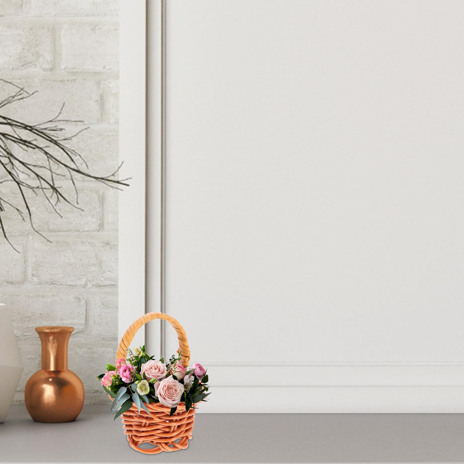 Mini Rattan Körbchen mit Henkel: 10Stücke Klein Geflochtener Mini Weidenkorb Picknickkorb Henkelkorb Hochzeit Streukorb Blumenkinder Körbchen für Landhaus Deko Tischdeko