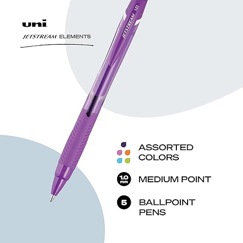 Vista 15 de Uni-ball Jetstream Elements - Bolígrafos de punta media (0.039 pulgadas), azul, 12