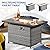 HOOOWOOO Patio Outdoor Furniture with Large Fire Pit Table,High Back 6 Piece Wicker Patio Conversation Set with Swivel Chairs,7 Person Couch Sofa Seating,Denim Blue