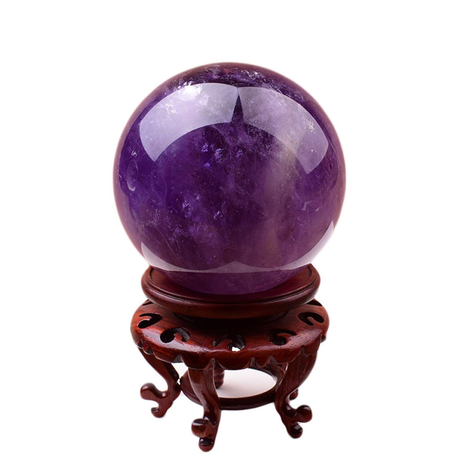 Bola de Cristal (en la Magia Occidental) Adornos de Bola de Cristal púrpura Feng Shui Divinación Cristal Ball Lucky Home Oficina ADNELES Bola de Cristal(A6.5cm/2.55in)