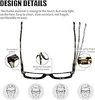 Vista 5 de Computer Reading Glasses Retro Blue Light Blocking Glasses with Spring Hinges for Women Men Anti Eyestrain Fashion