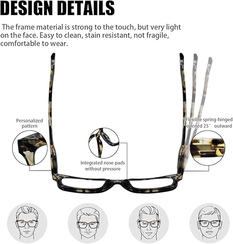 Miniatura 6 de XISHUYANYU Lentes de lectura para computadora, lentes de bloqueo de luz azul retro con bisagras de resorte para mujeres y hombres, antifatiga ocular