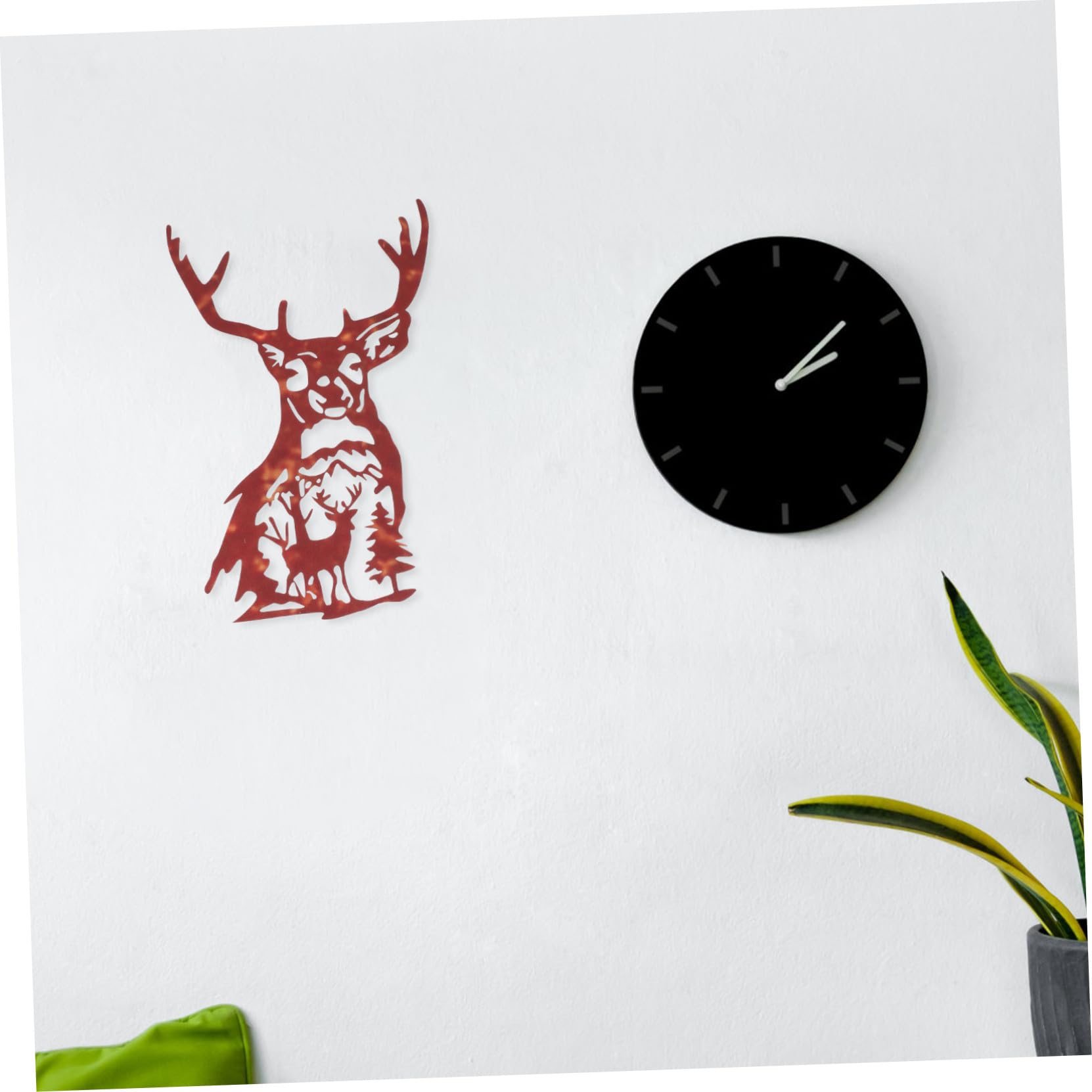 Mobestech Decorazione Murale Facile da Appendere e 3 Pezzi in Ferro a Forma di Cervo Artigianato Metallico per Interno e Giardino per Interno Giardino