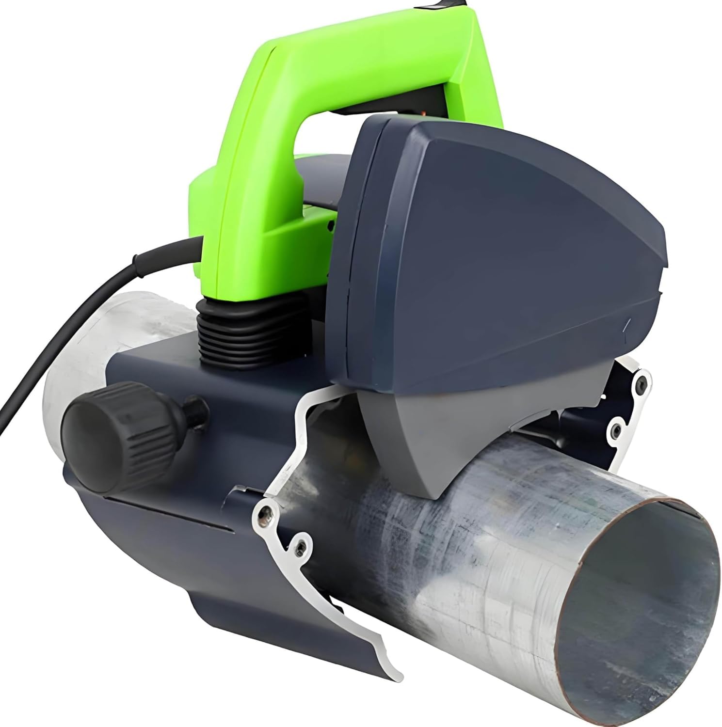 Máquina cortadora de Tubos eléctrica: Cortador automático con Herramienta de desbarbado y Velocidad Ajustable para Corte de precisión de Tubos de plástico y Metal (Gray, max220mm)