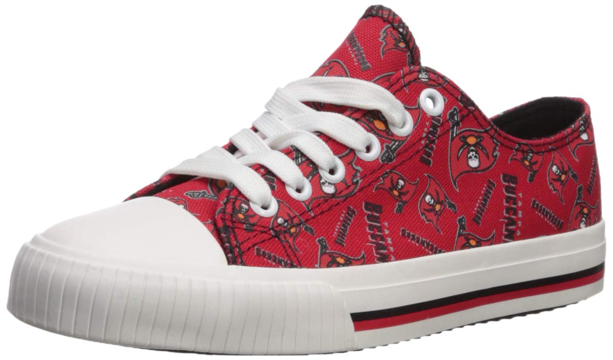 FOCO Tampa Bay Buccaneers NFL Womens Low Top Repeat Print Canvas Shoes - 7