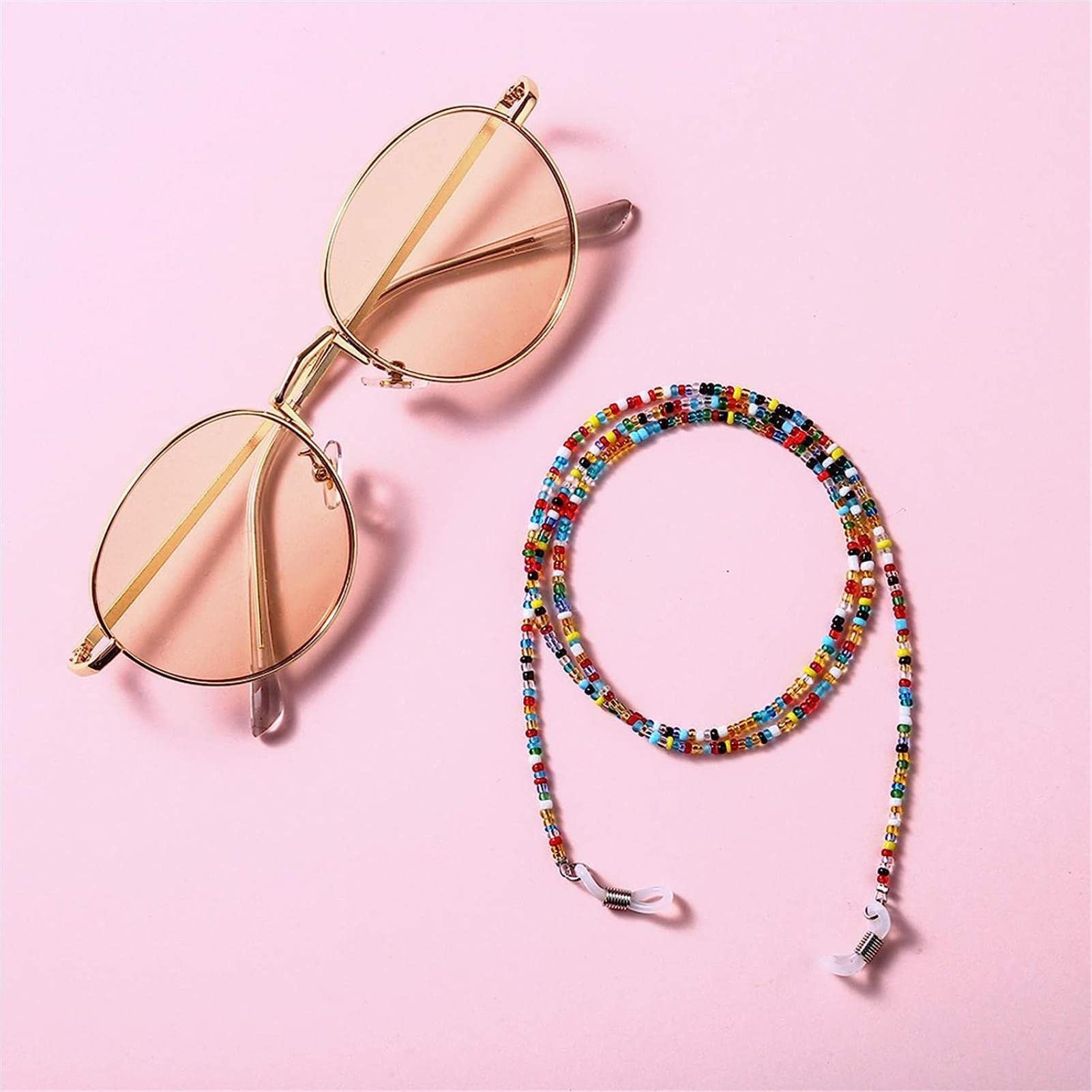 REVAHI Brillenband Karabiner Brillenzubehör Brillenkette Kordelkette Brillen Lanyard Kette s und Brillenkette Damen (Mehrfarbig, Einheitsgröße)