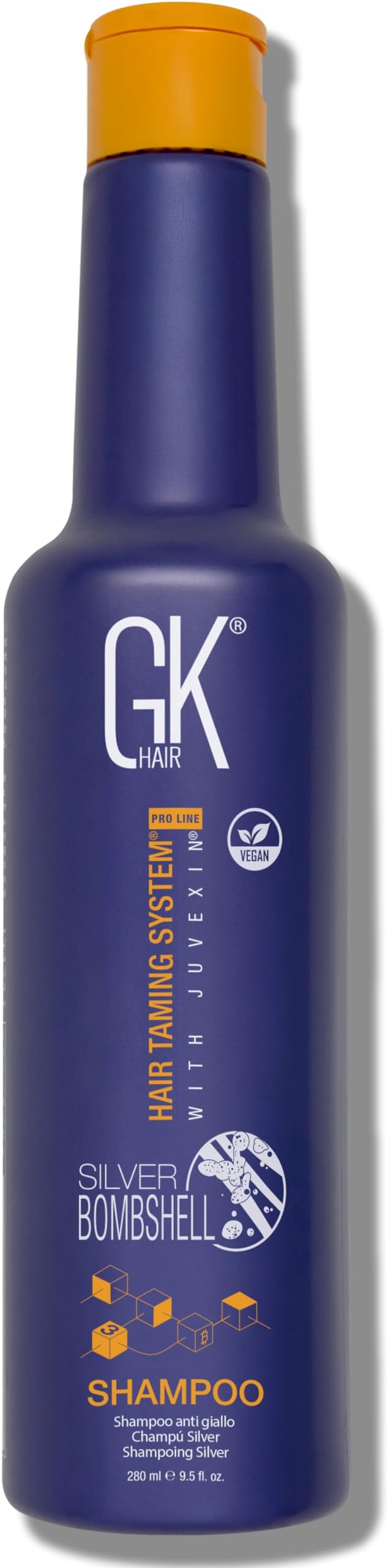 Global Keratin Silver Bombshell Purple Shampoo (280ml/9.5 Fl Oz) For Blonde Platinum Ash Silver & Gray Hair Moisturizes Dry & Damaged Removes Yellow Brassy Tones