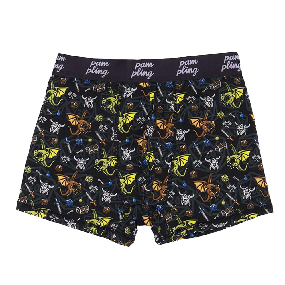 Pampling Lot de 3 boxers pour homme imprimés et ajustés, en coton avec taille élastique, sous-vêtements confortables et doux pour un usage quotidien