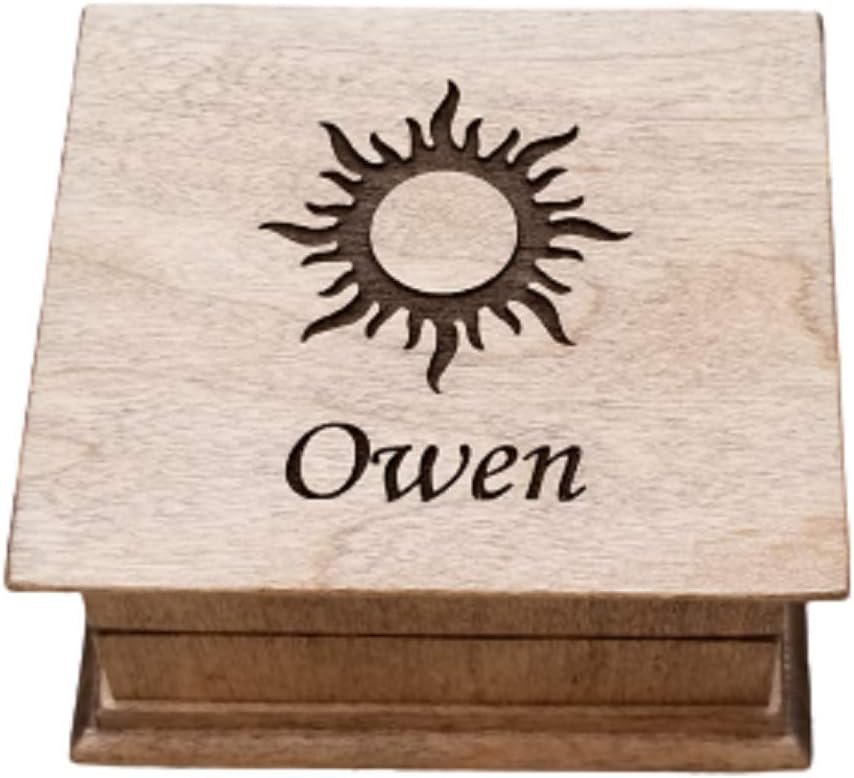 Custom music box with a sun image and your name on the top, personalizing option to the bottom side, music box you are my sunshine