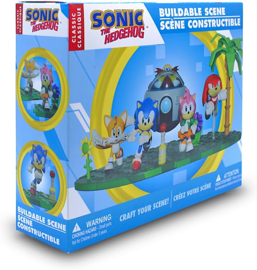 Sonic The Hedgehog Craftables Series 4 Collector’s Box – Buildable Playset with Sonic, Tails, Knuckles, Amy Rose & Dr. Eggman Figures