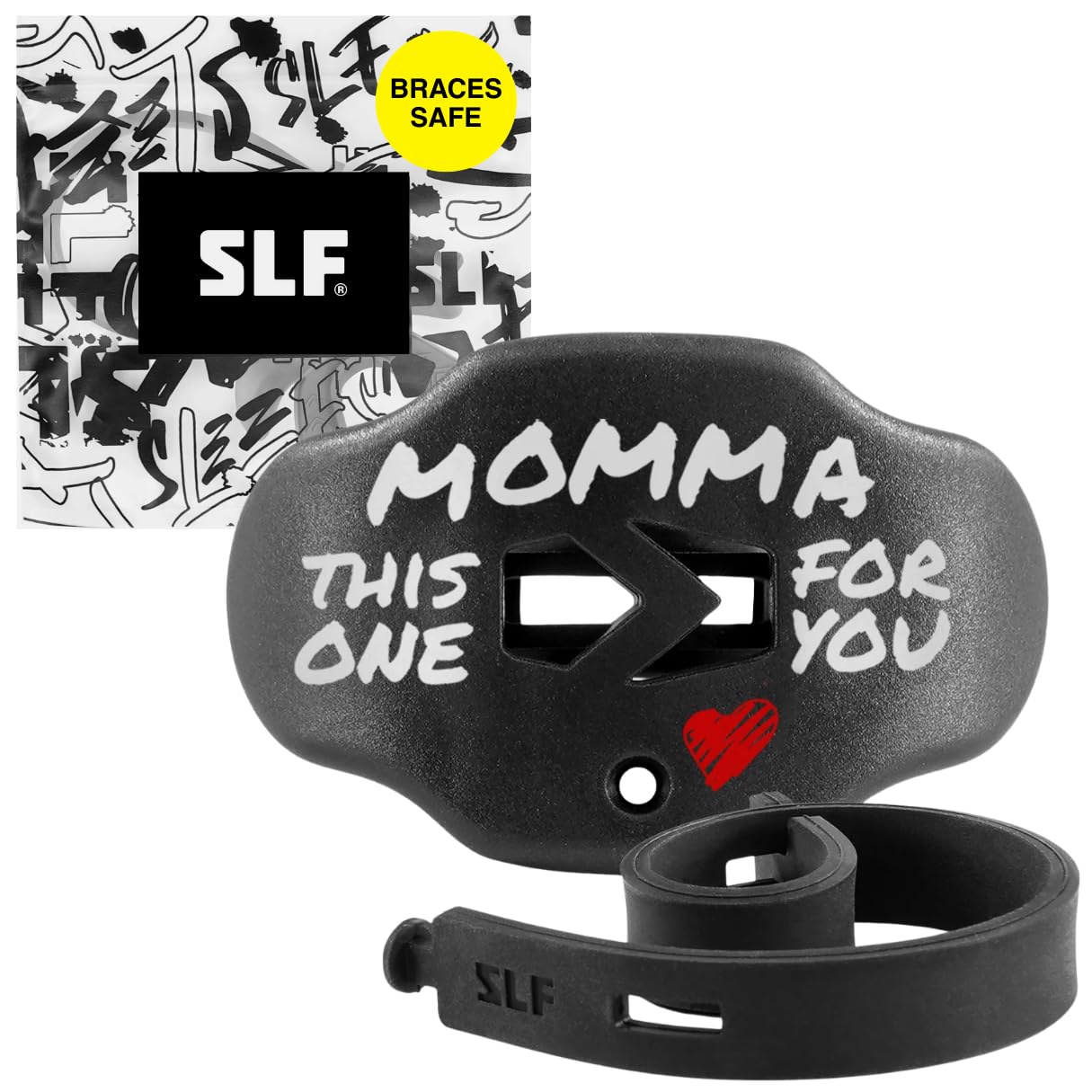 Football Mouth Guard - Lip/Mouthguard with Helmet Strap - Lip/Teeth Protector Mouthpiece - No Boil - for Youth/Adults, Maximum Air Flow, for All Sports - Momma This One for You