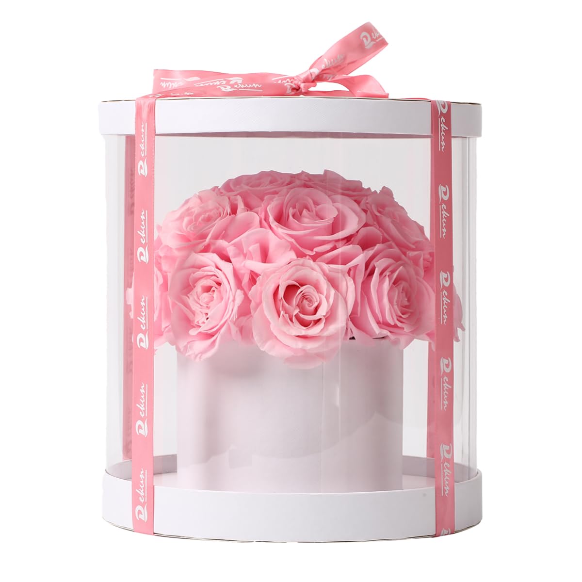 Dekun Round Preserved Flower Gift Box Preserved Flower Gift for Her 19 Preserved Roses - Birthday Gift