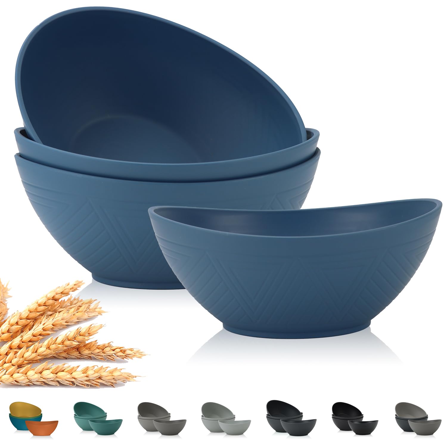 PYRMONT Serving Bowls,Plastic Bowl,65 Oz Salad Bowls,Big Bowl for Soup of 4,Salad,Pasta,Cereal,Stackable for Easy Storage Microwave & Dishwasher Safe