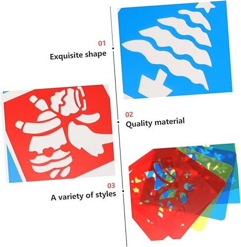 Miniatura 9 de EXCEART 24 plantillas de dibujo para niños, plantillas de vacaciones, regalo de Navidad para niños, plantillas de muñeco de nieve, plantilla de copo