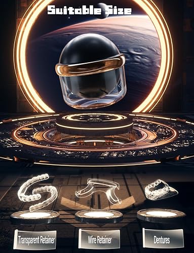 Miniatura 4 de AARAINBOW Estuche grande para dentaduras postizas con cesta de colador, limpiador de retención transparente y caja de almacenamiento para viajes,