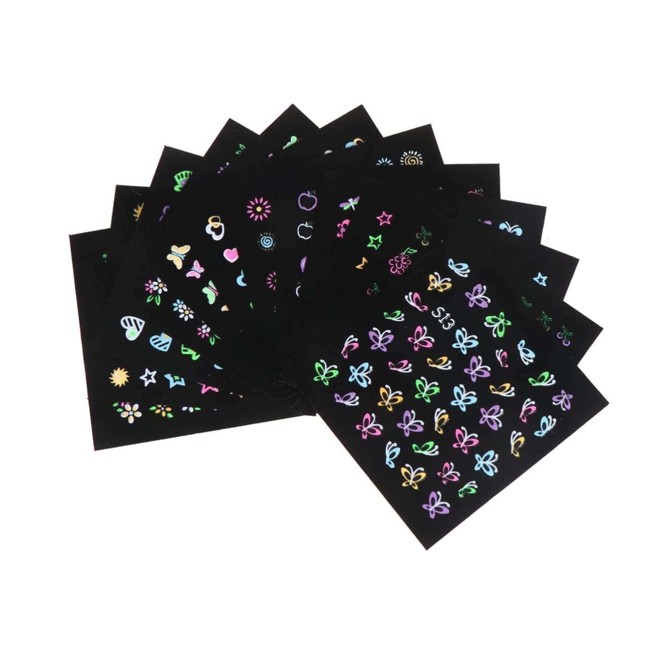 3 Set Sticker Per Unghie Fluorescenti Adesivi Nail Art Creativi Per Decorazioni Feste E Manicure Diy Per Donne E Ragazze Fogli*3