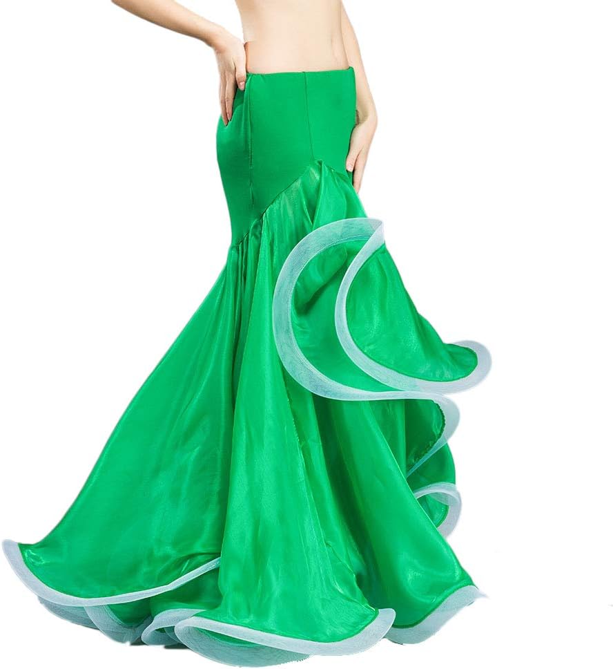 ROYAL SMEELA Belly Dance Skirt Belly Dancer Costumes for Women Maxi Fishtail Skirt Ruffle Mermaid Skirts Carnival Outfits