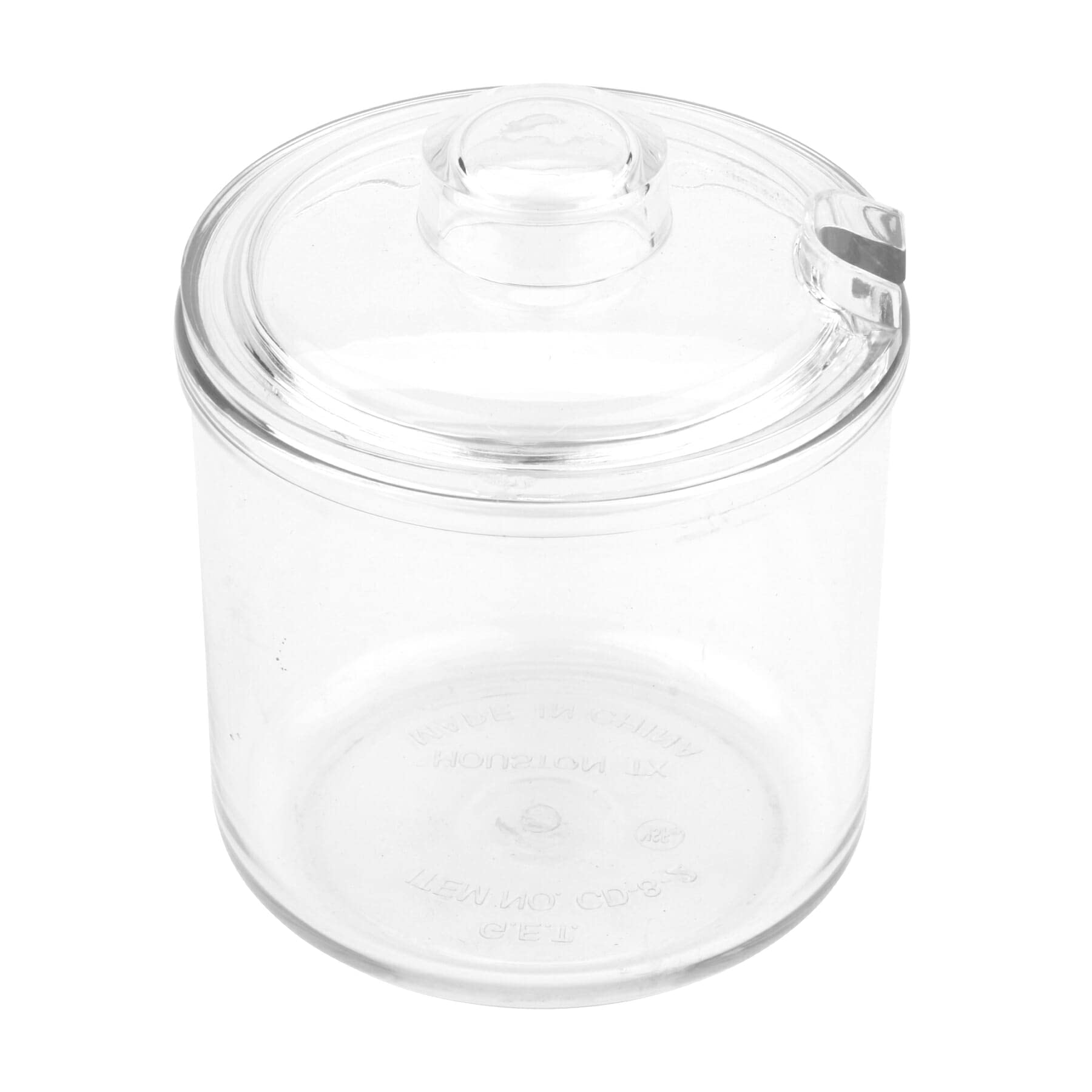 G.E.T. Enterprises CD-8-2-CL Clear 8 oz. Condiment Jar & Cover, Break Resistant, Clear (Pack of 12)