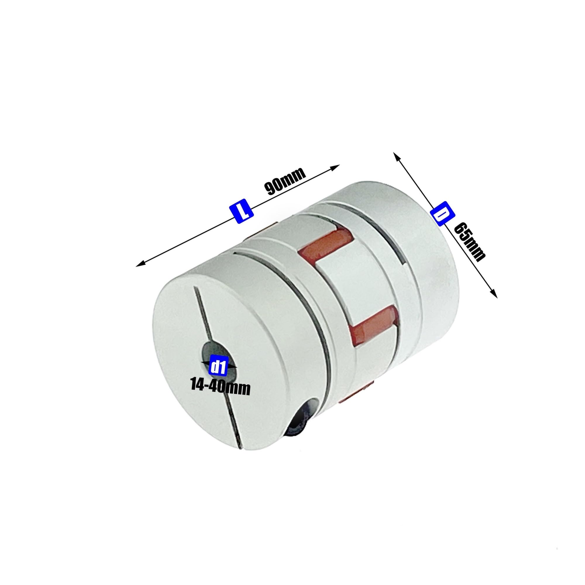 Giunto flessibile a prugna 1 pz. D65 L90 D65L90 dimensioni albero Giunto albero a ganascia 10/12/14/16/18/20/22/24/25 mm coppie(8mm)